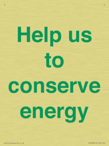 Help us to conserve energy 